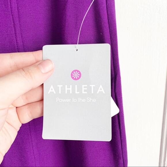 Athleta Seaside Fold Faux Wrap Tencel Skirt Athleisure Purple NWT XS Active - Picture 3 of 9